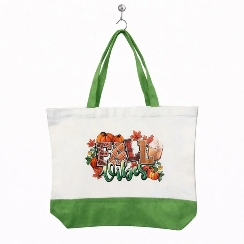“Fall Vibes” Canvas Tote Bag - Fall/Autumn Design
